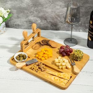 Juego de tablas de queso y cuchillos pequeños de madera de primera calidad, juego de platos y bandejas de queso para el hogar a bajo precio - Product Image 5