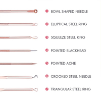 4 pièces aiguilles pour enlever les points noirs d'acné extracteur de taches de bouton en acier inoxydable traitement de l'acné aiguille pour le visage outil de soin propre