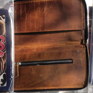 Tuyệt vời chính hãng Da tùy chỉnh danh mục đầu tư bìa dây kéo đóng cửa chất kết dính/chủ tài liệu thư mục trình bày trong túi mẫu mục thiết lập - Product Image 2