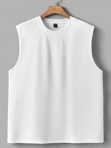 Camiseta sin mangas de 100% algodón para hombre, camiseta de entrenamiento de gimnasio activo sin mangas - Product Image 5