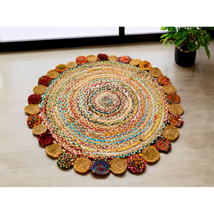 Meilleure vente Grand tapis de luxe en jute tressé fait à la main Motif de prière carré moderne pour cuisine bureau disponible en gros - Product Image 3
