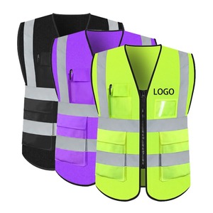 Vêtement de sécurité réfléchissant multi-poches à impression personnalisée, gilet de chantier, gilet réfléchissant haute visibilité, veste de circulation, gilet de sécurité - Product Image 4