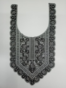 Patchs de cou en filet de dentelle gracieuse avec broderie de paillettes de fil de style cousu pour les robes de saris chemisier robes Kurti pour vêtements de fantaisie - Product Image 4