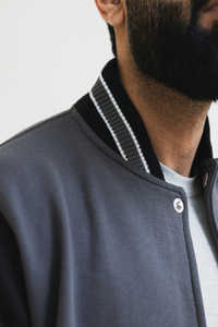 Último diseño de lujo botón acanalado cuello y puños Varsity chaqueta para hombres Cierre de botón Letterman College Baseball Bomber - Product Image 4