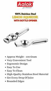 Presse-citron SS avec ouvre-boîte, 100 grammes, en acier inoxydable, outil de cuisine manuel, durable - Product Image 3