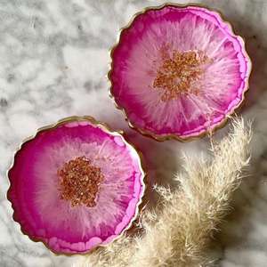 Ensemble de 2 bols de service en résine pure faits à la main en forme de rose de qualité supérieure pour les mariages au meilleur coût - Product Image 1