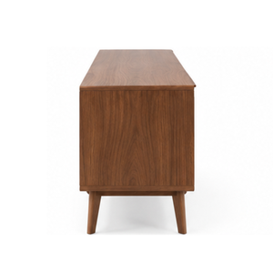 Mueble de TV Moderno de Madera Maciza con Cajones de Almacenamiento, Estantes Abiertos, Diseño de Mediados de Siglo para Sala de Estar, Personalizable - Product Image 3