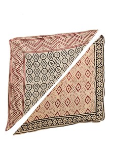 Hand Block Printed Boho Cotton Bandana Set Of 2 Neck <b>Scarves</b> - Product Image 1