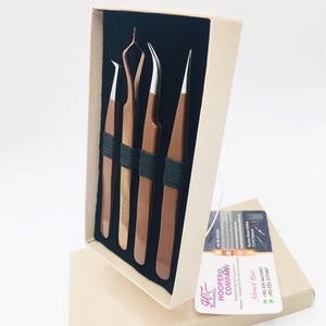 Nuevo aislamiento Pinzas de oro rosa Pinzas de extensión de pestañas marrón oscuro Pinzas de extensión de pestañas sostenibles Logotipo privado Visón - Product Image 6