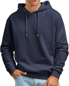 Sudadera con capucha de invierno con logotipo personalizado de gran tamaño en blanco de algodón con bolsillo de canguro para hombres cómoda y transpirable de gran tamaño - Product Image 1
