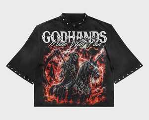 T-shirt Boxy pour hommes T-shirt graphique à col rond imprimé personnalisé T-shirt court en coton lourd pour hommes - Product Image 5