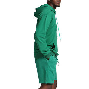 Diseño personalizado 100% algodón ligero Unisex gimnasio chándales transpirable de gran tamaño de invierno conjunto corto sin Sudadera con capucha para hombres y mujeres - Product Image 6