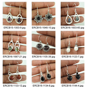 Pendientes colgantes de diseño único de piedras preciosas de citrino y amatista natural de Plata de Ley 925 para mujer y Niña - Product Image 3