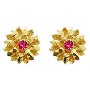 Kriaa Boucles d'oreilles en plaqué or 14K/18K avec pierre de zircon autrichienne rose pour les fiançailles de mariage-1311746 - Product Image 1