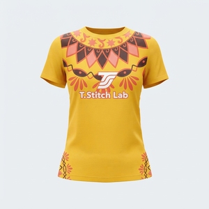 Nueva Camiseta con Diseño Tribal para Mujer, Transpirable, con Logotipo Personalizado, de Alta Calidad, Manga Corta, Nueva Llegada, Servicio OEM - Product Image 5