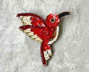 Colgantes navideños bordados con lentejuelas y cuentas temáticas de pájaros hechos a medida para el hogar para la reventa de adornos de bolas y árboles - Product Image 6