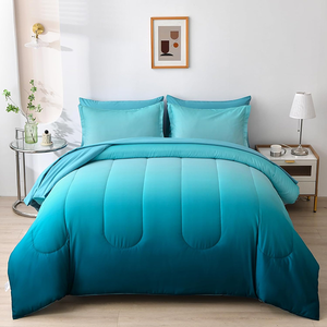 7-Mảnh <span class=keywords><strong>Teal</strong></span> Vua Comforter <span class=keywords><strong>Set</strong></span> Bao Gồm Tất Cả Các Phẳng/Được Trang Bị Tấm Trọng Lượng Nhẹ Gradient Ombre Bộ Đồ Giường Hoàn Chỉnh Tất Cả Các Mùa Nhà Máy - Product Image 2