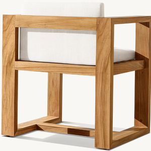 Chaise individuelle en teck de haute qualité, équipée de mousse souple, pour usage extérieur et résistante aux intempéries, en promotion. - Product Image 2