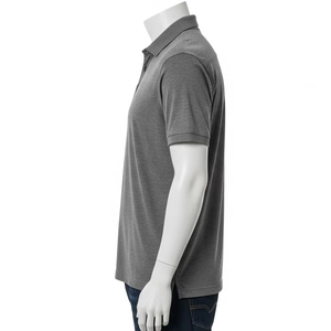 Anti-rides 100 pour cent coton à manches courtes Polo hommes respirant tissu doux décontracté Golf tenue de bureau été t-shirt - Product Image 2