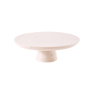 Support à gâteau rond en travertin naturel, fait main, design moderne, présentation décorative en pierre - Product Image 3