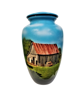 โกศโลหะสำหรับผู้ใหญ่มนุษย์โรงนาเก่าโกศใหญ่สำหรับโรงนาเป็นภาพจาก3ด้าน - Product Image 1