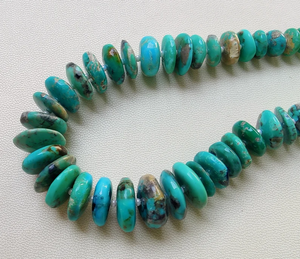 100% Natural Arizona turquesa Rondell forma cuentas, turquesa suave Rondell cuentas, 8 pulgadas Arizona turquesa piedras preciosas cuentas - Product Image 3