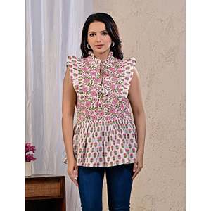 Top Informal de Algodón Estampado Blanco Jaal - Product Image 1