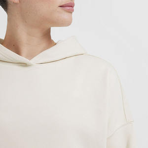 Sudadera con Capucha Extra Grande para Mujer, Ropa Deportiva al por Mayor, Otoño, 100% Algodón, Sudadera Informal de Algodón Grueso con Bolsillo - Product Image 5