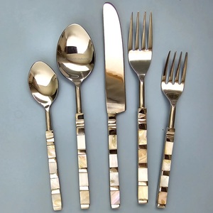 Recién llegado, juegos de cubiertos de Metal con mango de perla Madre, espejo pulido para el hogar, boda, hoteles, juegos de cubiertos de vajilla - Product Image 1