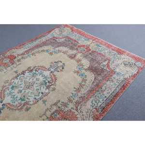 พรมวินเทจขนาดใหญ่ 5.9x9.4 ฟุต (180x285 ซม.) พรมลายทางสีแดงสไตล์ตุรกี - Product Image 5