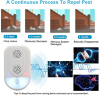 Double haut-parleur électrique, répulsif intelligent pour souris et insectes, lutte antiparasitaire ultrasonique, répulsif antiparasitaire pour rongeurs avec veilleuse