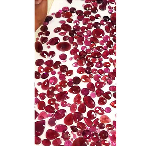 1328 piezas de granate de rodolita Natural de 6mm a 13mm cabujón facetado ovalado de pera 1620 Cts lote Rosecut piedras preciosas con parte posterior plana US $130 todo - Product Image 5