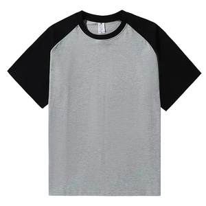 T-shirts pour hommes T-shirt à manches courtes en pur coton résistant à l'épaule T-shirt pour hommes T-shirt à fond de couleur - Product Image 3