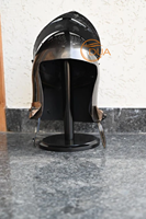 Casque de Bascinet médiéval armure de chevalier en acier de calibre 18 avec visière réglable style moderne poli pour Buhurt pour historique