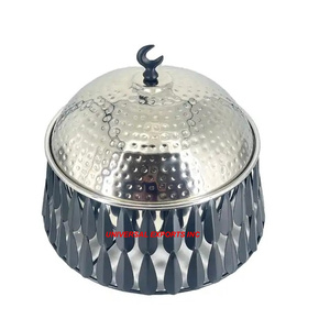 Venta caliente Hotpot de acero inoxidable Calidad superior Cazuela hecha a mano Vajilla de forma redonda Calentador de alimentos de metal de lujo - Product Image 6