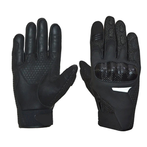 2024 Guantes protectores de motorista para todas las estaciones Hombres Guantes de moto de dedo completo de cuero alto Pantalla táctil Negro Cálido Deportes al aire libre - Product Image 1