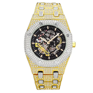 Luxury Fashion Bling Hip Hop Quartz Glass Dial Silver <b>White</b> Diamond Moissanite ETA Movement Stainless Steel Diamond <b>Watches</b> - Product Image 2