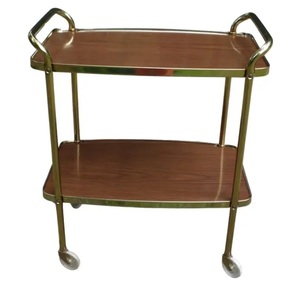 Top-Dining Shiny Polished Luxury Golden Metal TableHotel Restaurant Furniture for Living Room for Tea Coffee Food <b>Serving</b> - Product Image 4