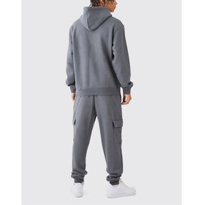 Conjunto Deportivo de Invierno de Alta Calidad, Tejido, con Estampado, Manga Larga, con Capucha, Pantalones Cargo, Felpa Francesa, 100% Algodón, Secado Rápido para Hombre - Product Image 2