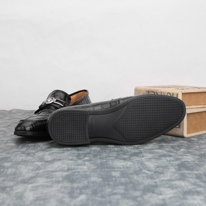 รองเท้าแบบสวมสำหรับผู้ชาย หนังอ็อกซ์ฟอร์ด พื้นรองเท้าด้านกลางทำจากยาง พื้นรองเท้าด้านนอกทำจากยาง เหมาะสำหรับทุกฤดูกาล ใช้งานได้หลากหลาย สำหรับใส่ทำงานในออฟฟิศ อาชีพต่างๆ งานที่เป็นทางการ ธุรกิจ - Product Image 5