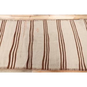 พรมขนาด 2.9x10.7 ฟุต, พรมแบบรันเนอร์สไตล์ตุรกี, พรมคิลิมสีน้ำตาลลายอิคัต - Product Image 3