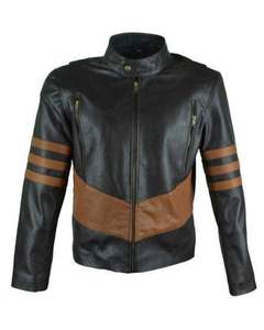 Veste en cuir Cafe Racer de haute qualité col montant hiver Style décontracté Service OEM Logo avant Position XL Technique teint uni - Product Image 1