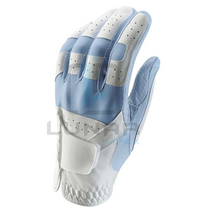 Excelente Super Suave Bien Transpirable Color Azul Cabretta Piel de Oveja Golf Grip Comfort & Pressure Free Leather Palm Guantes de Golf - Product Image 1