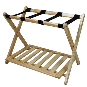 Porte-bagages pliable en chêne massif avec barre arrière - Product Image 5