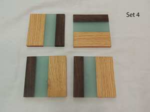 Solid Hardwood and Stone <b>Tea</b> <b>Coaster</b> Set Durable, Lightweight, and Custom Carved Wooden Drink <b>Coasters</b> with Branding Options - Product Image 2