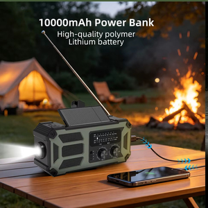 <span class=keywords><strong>Radio</strong></span> Portatile d'Emergenza per Esterni con Manovella Solare 10000mAh, Torcia e Power Bank per Telefono - Disponibilità Immediata - Product Image 1