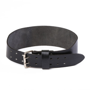 Cinturón de gimnasio personalizable con hebilla de palanca de cuero de piel de vaca Logotipo de elevación de potencia Equipo de levantamiento de pesas personalizado - Product Image 3