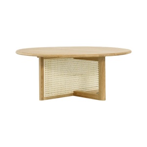 Table basse en bois design moderne avec rotin naturel prix d'usine paquet léger de sécurité pour la vie à domicile - Product Image 4