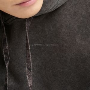 Vente directe d'usine – Nouveau style pour homme : sweat à capuche délavé à l'acide, décontracté, pour l'automne, motif uni, faible MOQ, personnalisable, teint uni - Product Image 4