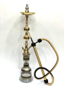 Cachimba egipcia Farida Premium Diseño tradicional de lujo con técnica de laca grabada a mano de dos niveles de latón macizo - Product Image 4